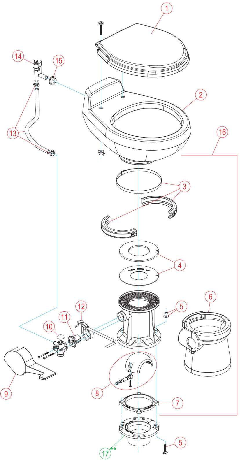 sealand rv toilet parts diagram