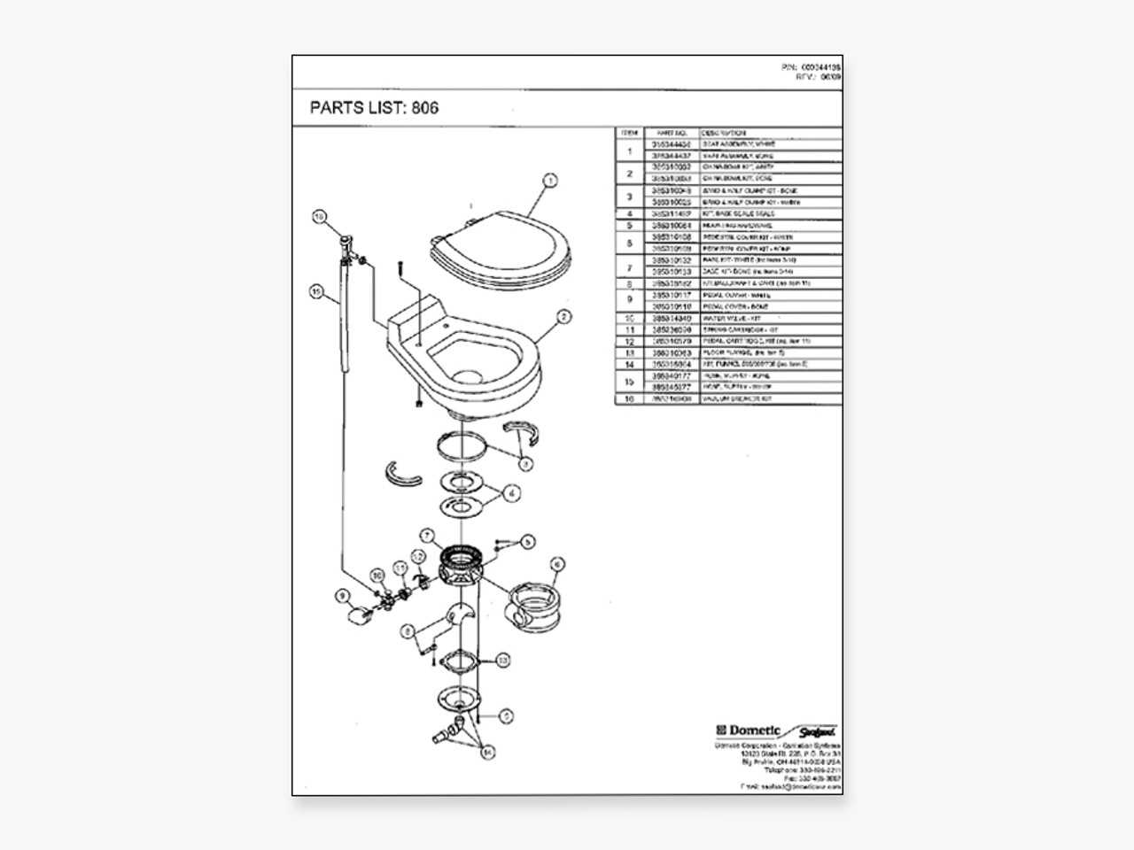 sealand rv toilet parts diagram