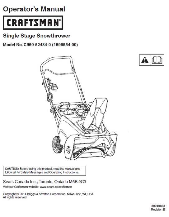 sears craftsman snowblower parts diagram