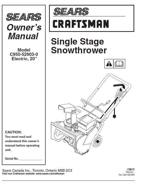 sears craftsman snowblower parts diagram