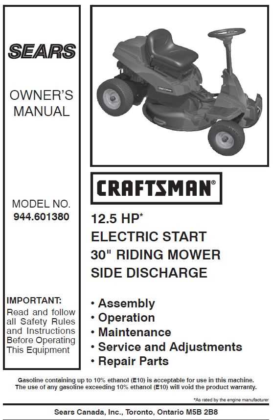 sears lawn mower parts diagram