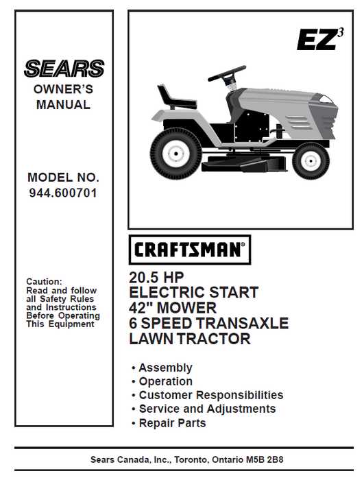 sears lawn tractor parts diagram