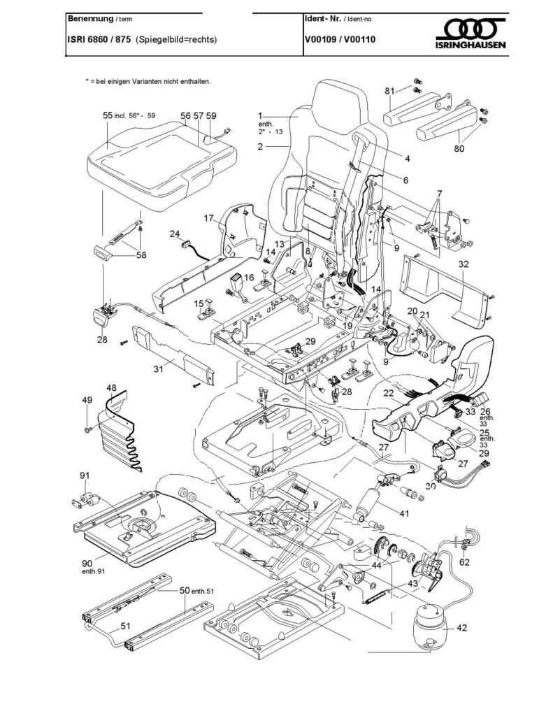 seat parts diagram