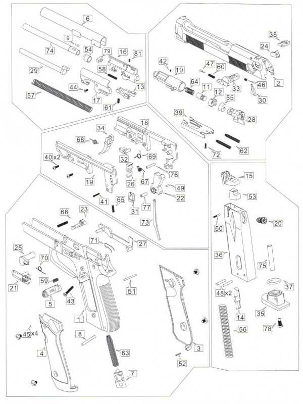 semi auto pistol parts diagram