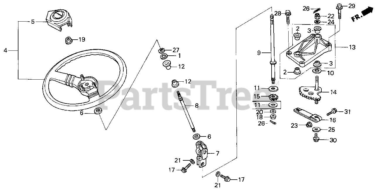 steering wheel parts diagram