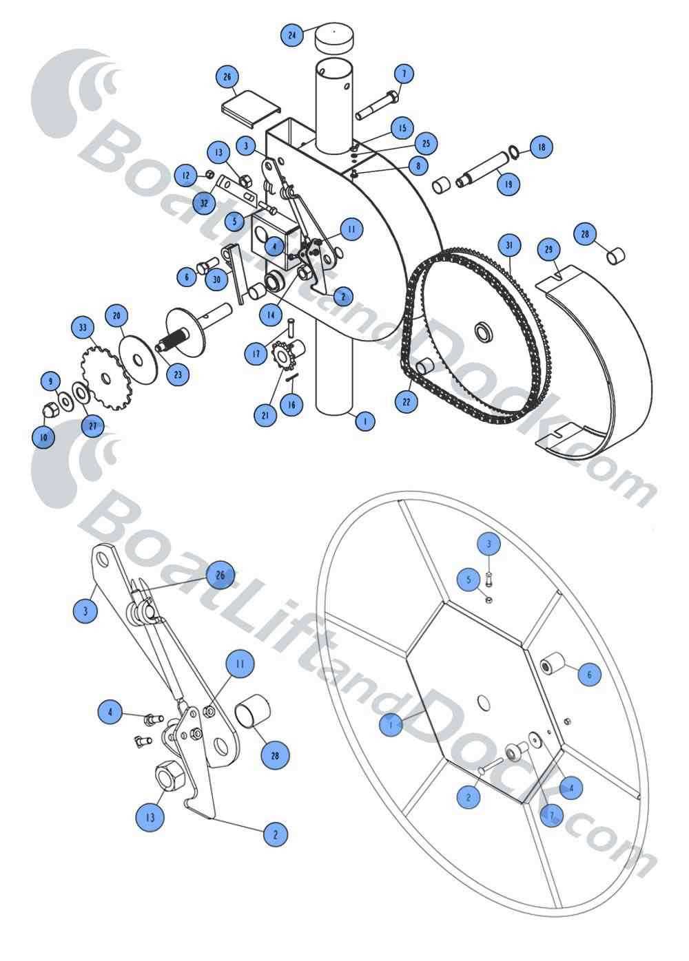 shorestation boat lift parts diagram