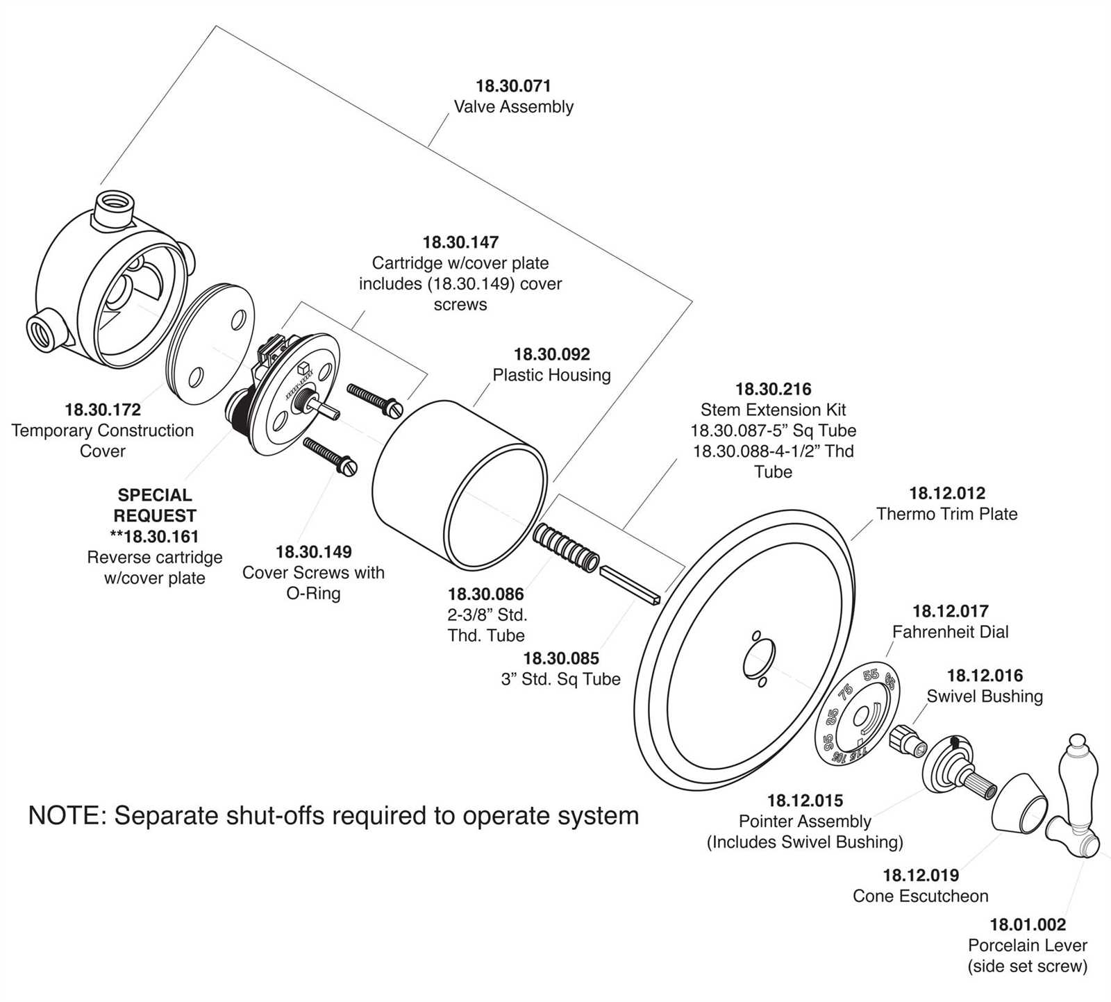 shower handle parts diagram