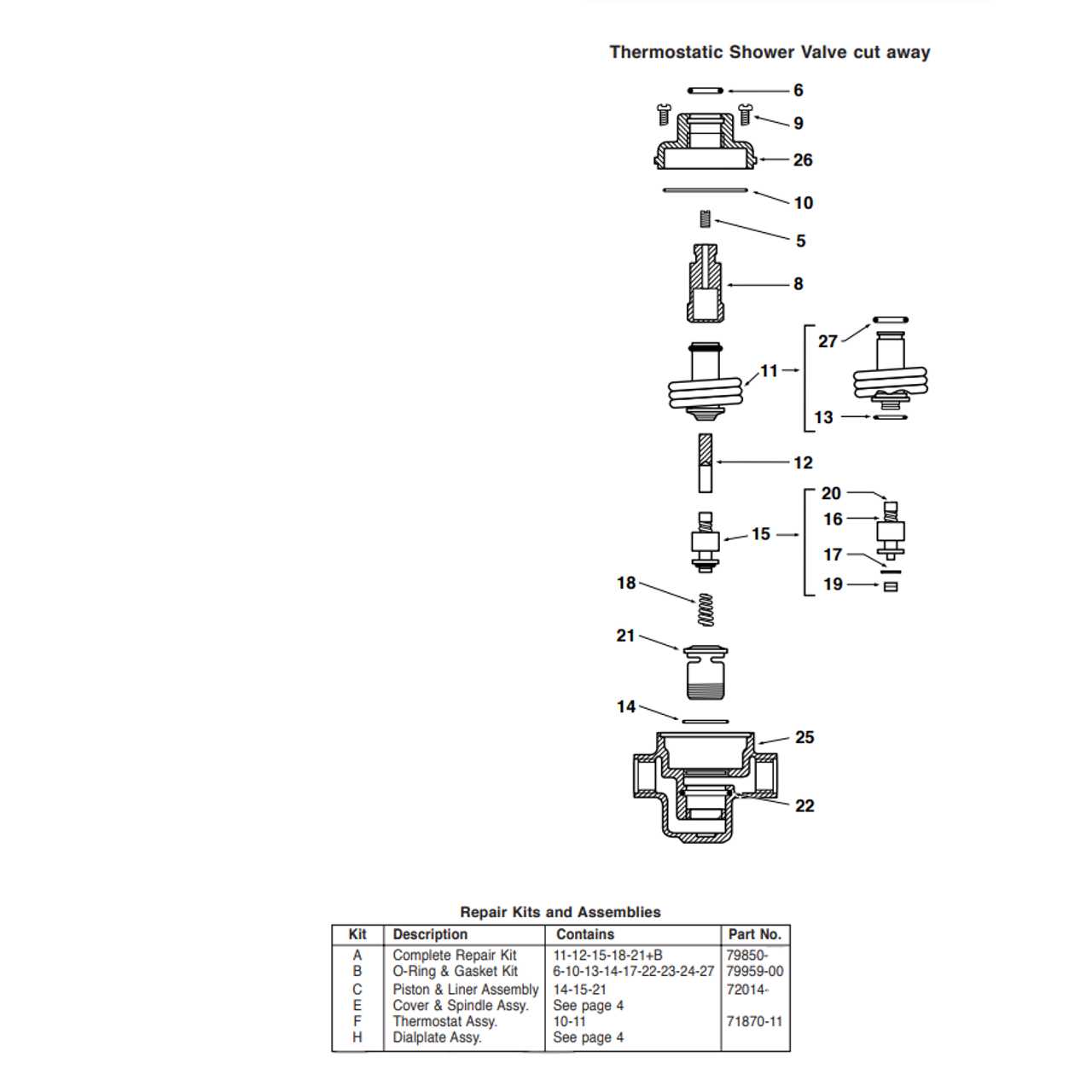 shower parts diagram