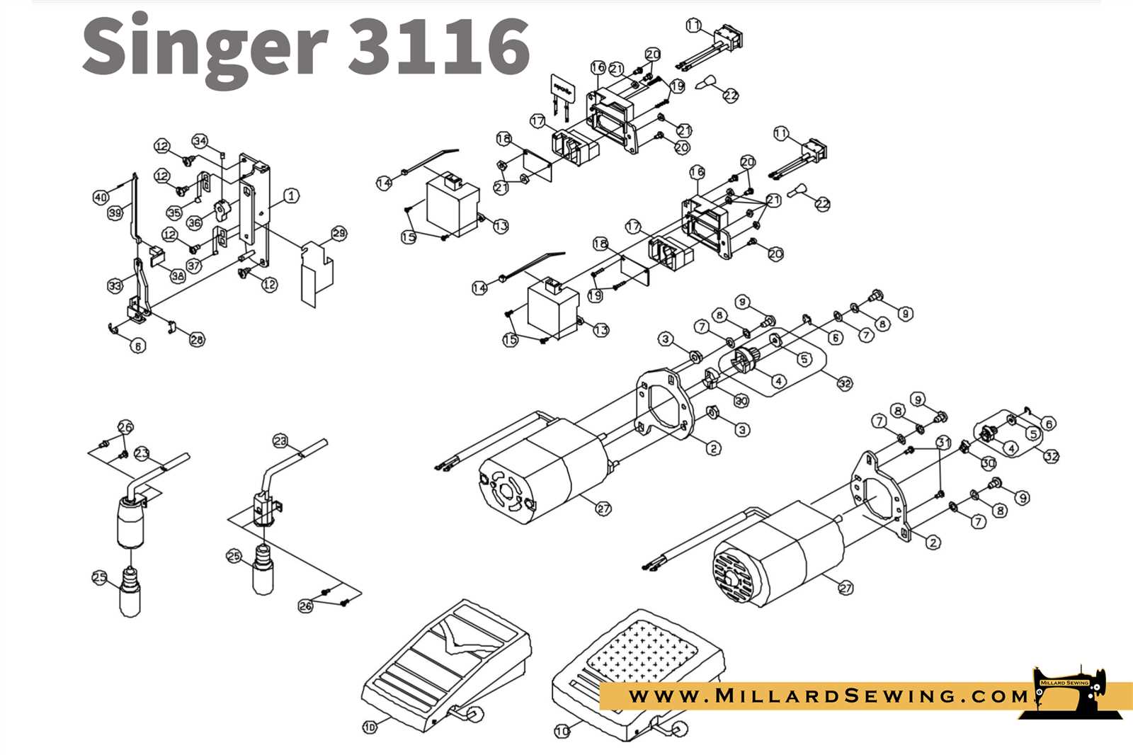 singer 201 2 parts diagram