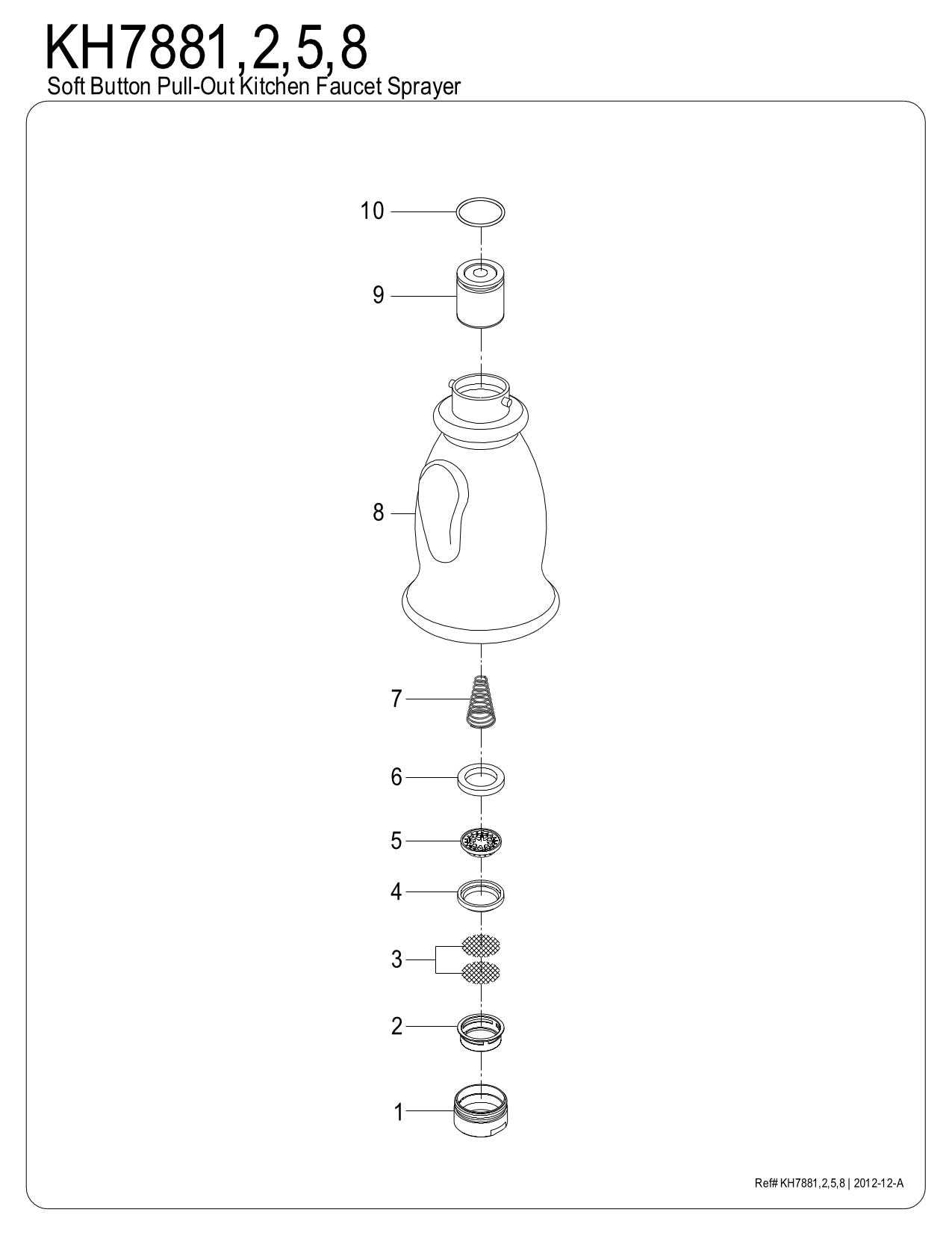 sink sprayer parts diagram