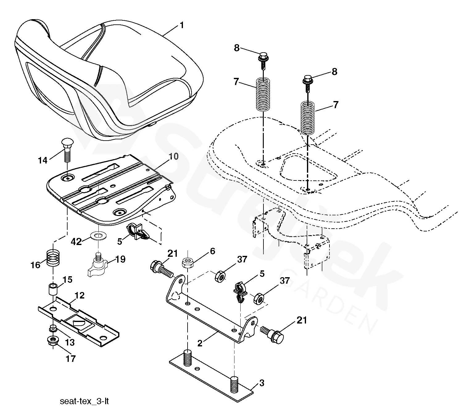 sitrex st520 tedder parts diagram