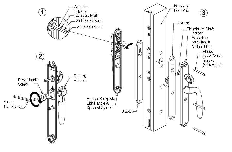 sliding door parts diagram