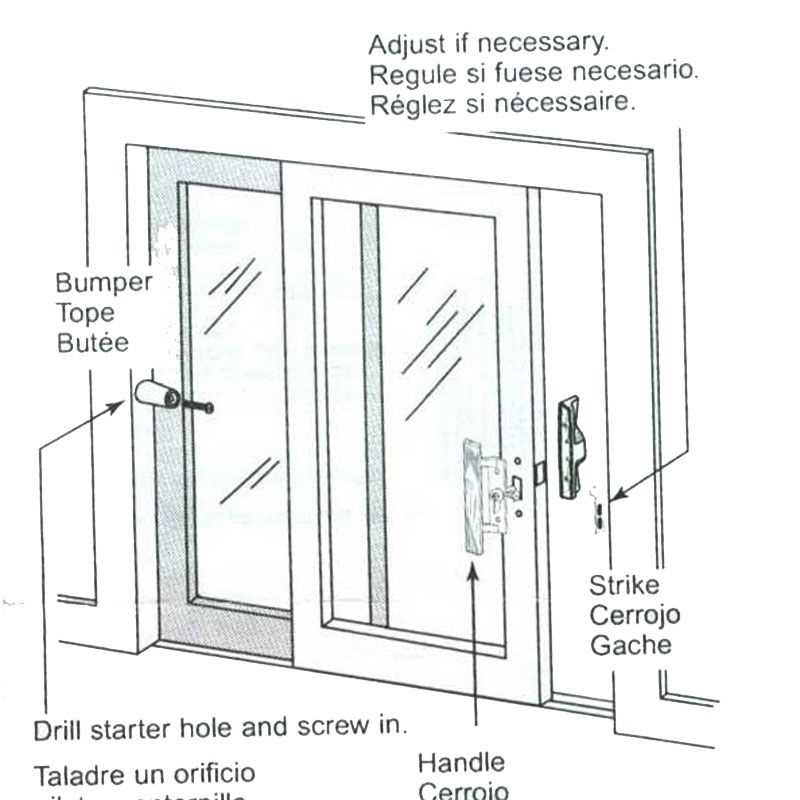 sliding patio door parts diagram