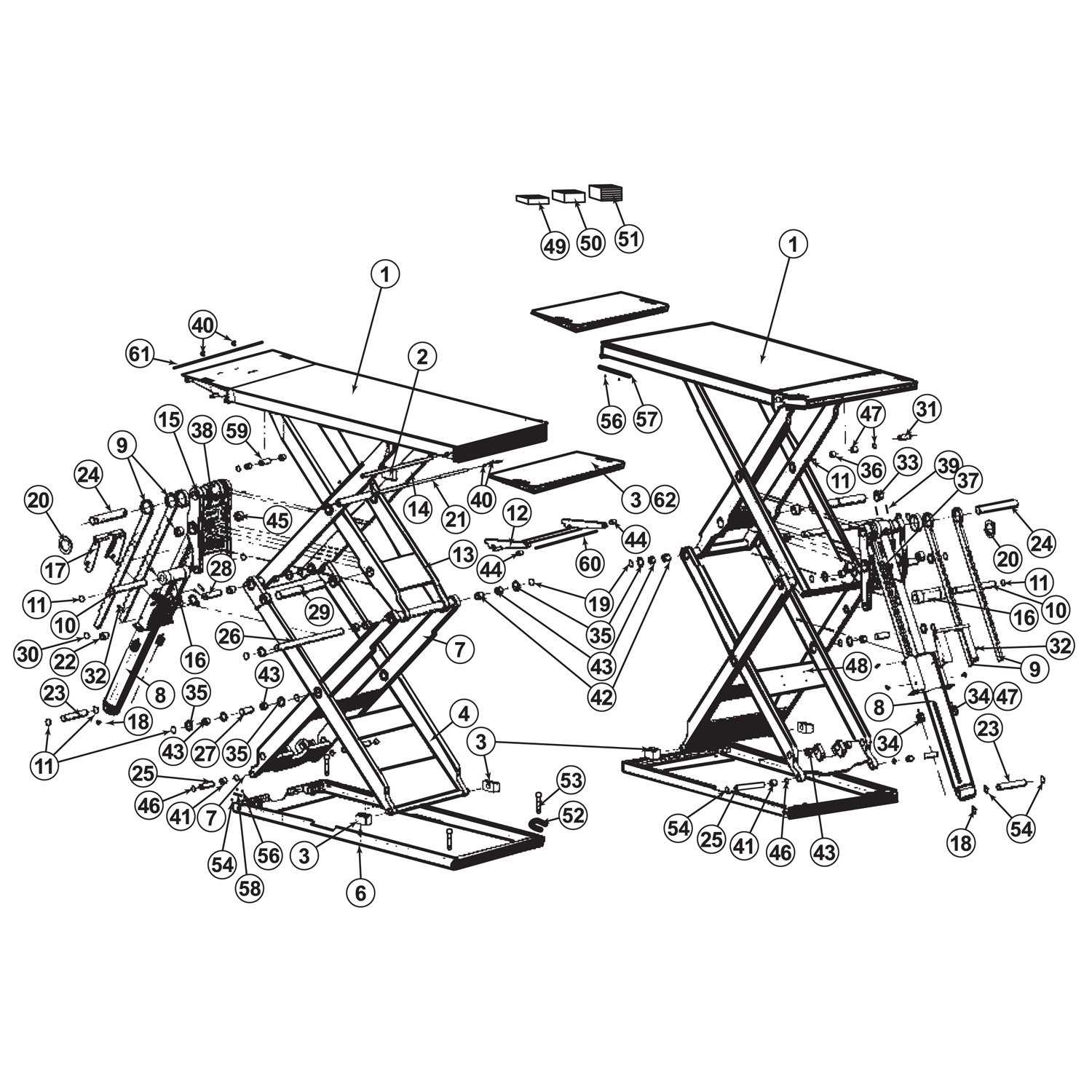 rotary lift parts diagram