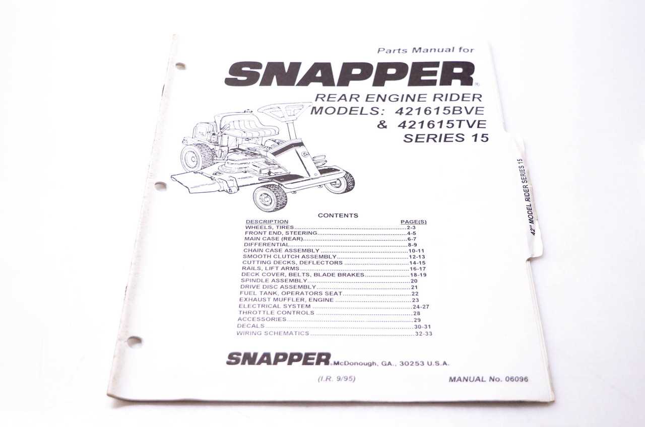 snapper lawn mower parts diagram