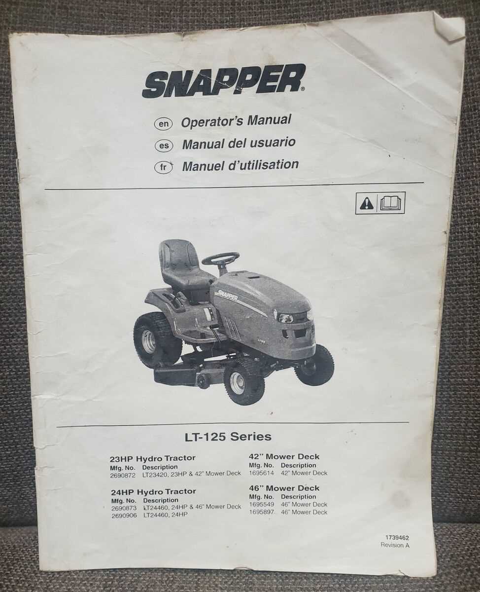 snapper lt125 parts diagram