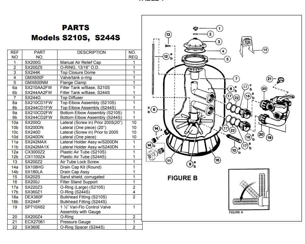 pool sand filter parts diagram