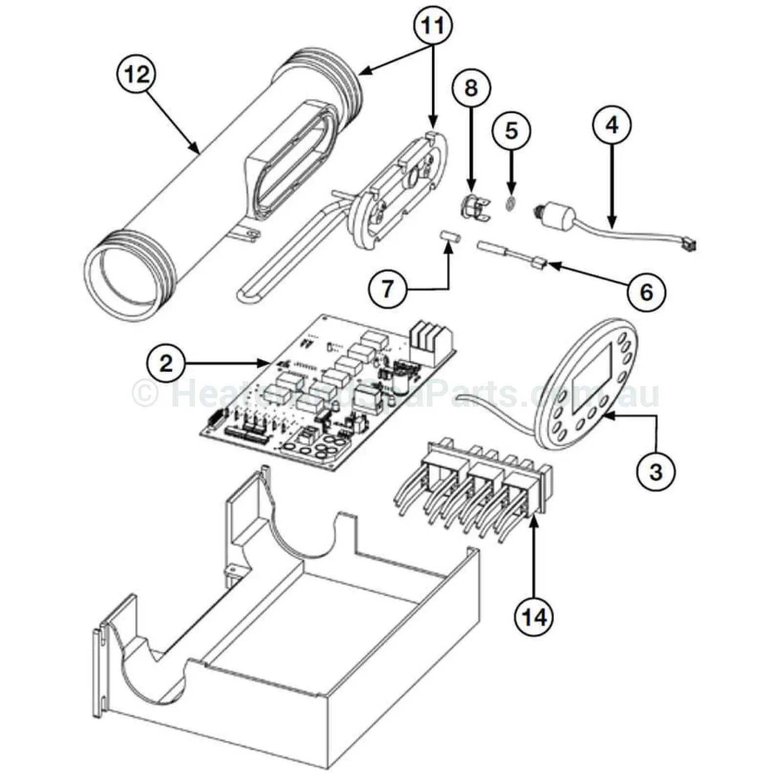 spa parts diagram