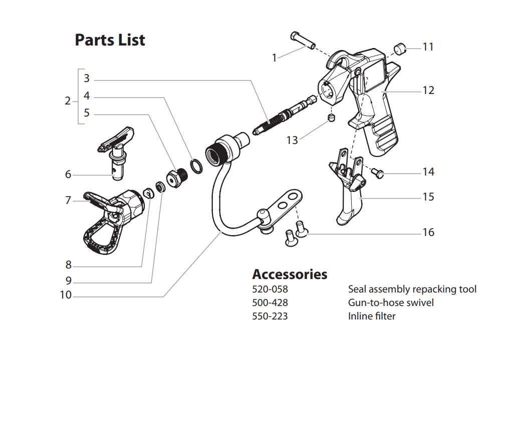 spray gun parts diagram