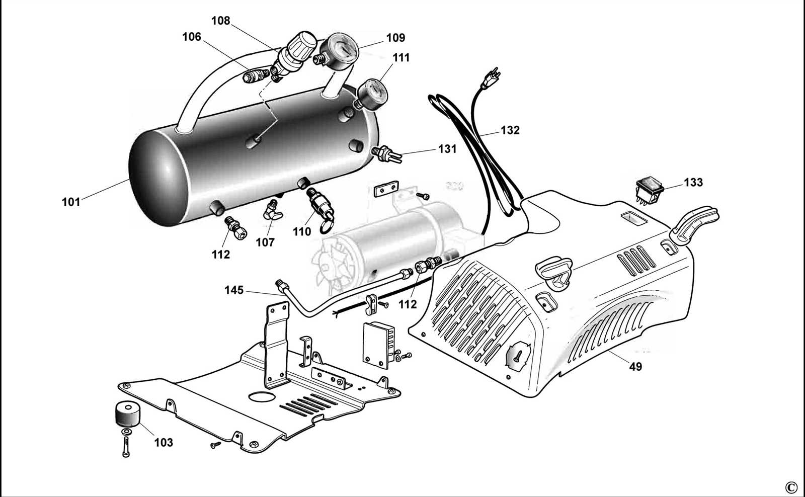 stanley air compressor parts diagram