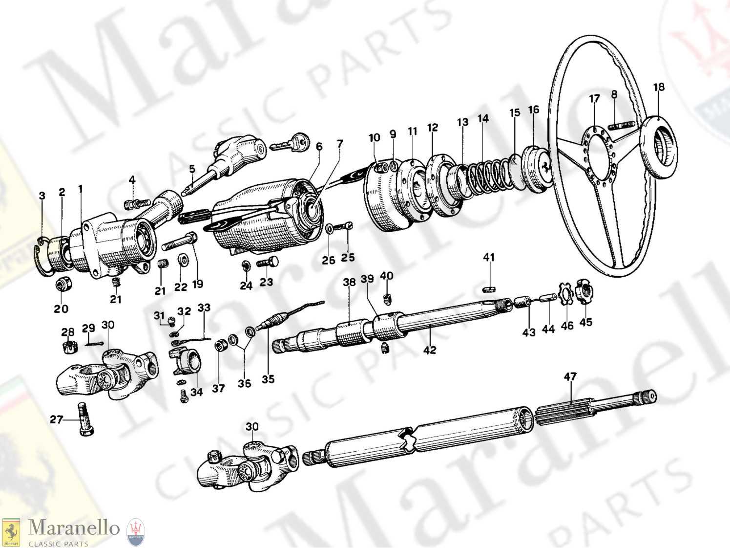 steering column parts diagram