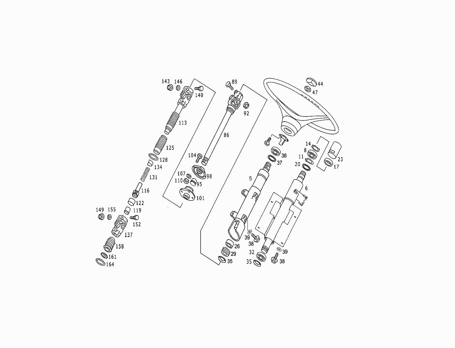 steering column parts diagram