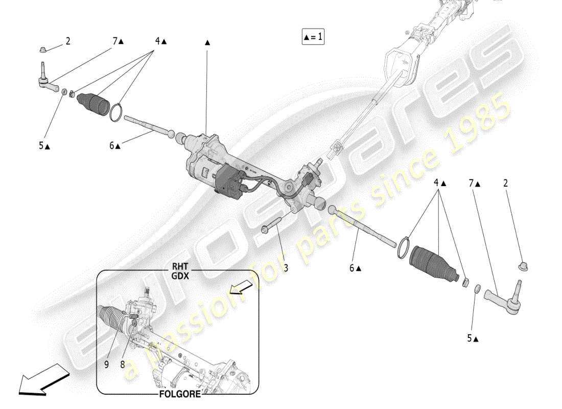 steering rack parts diagram