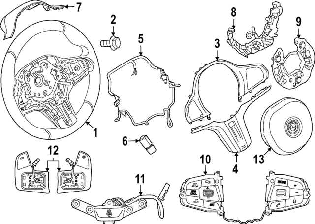 steering wheel parts diagram