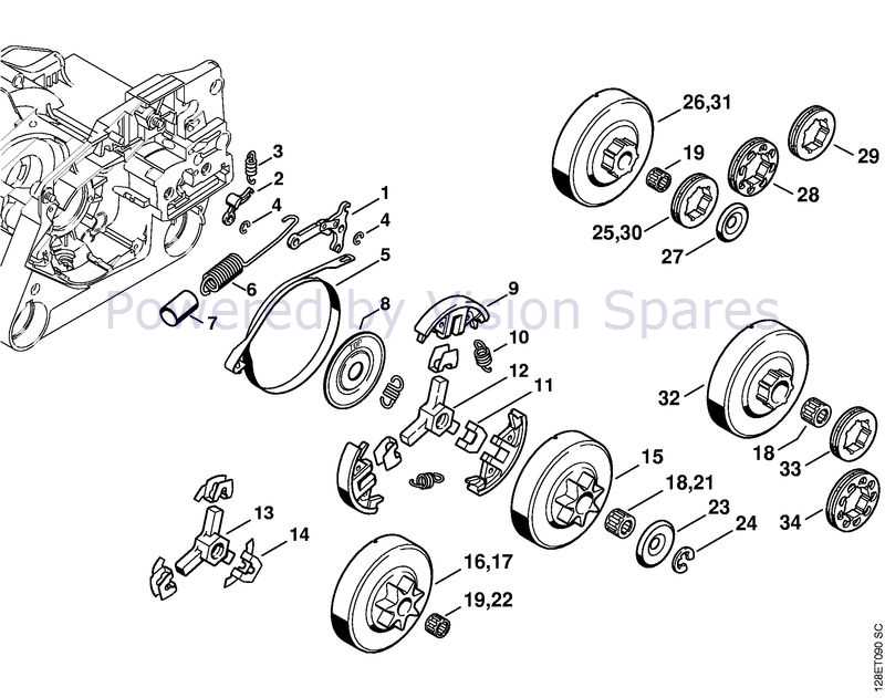 stihl 034 av super parts diagram