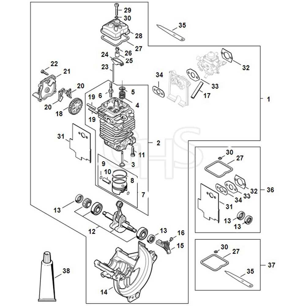 stihl 038 parts diagram