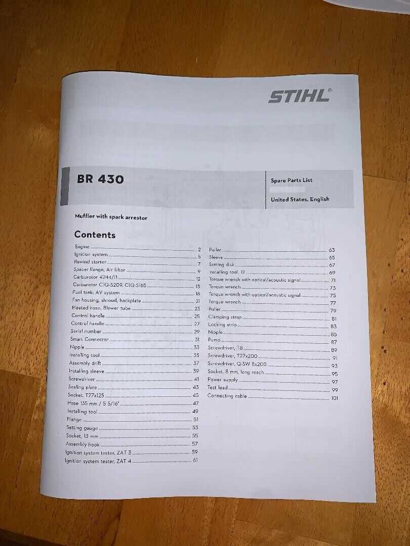 stihl br 450 parts diagram