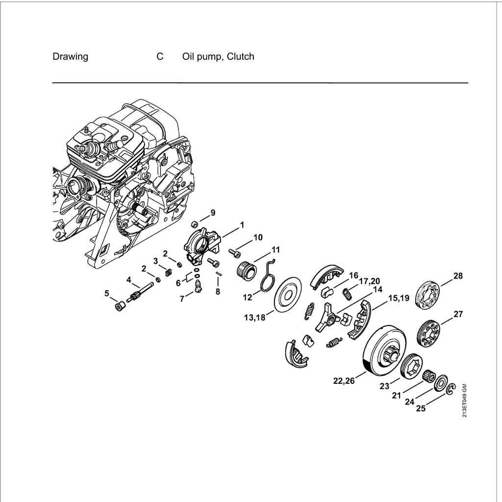 stihl ms 461 chainsaw parts diagram