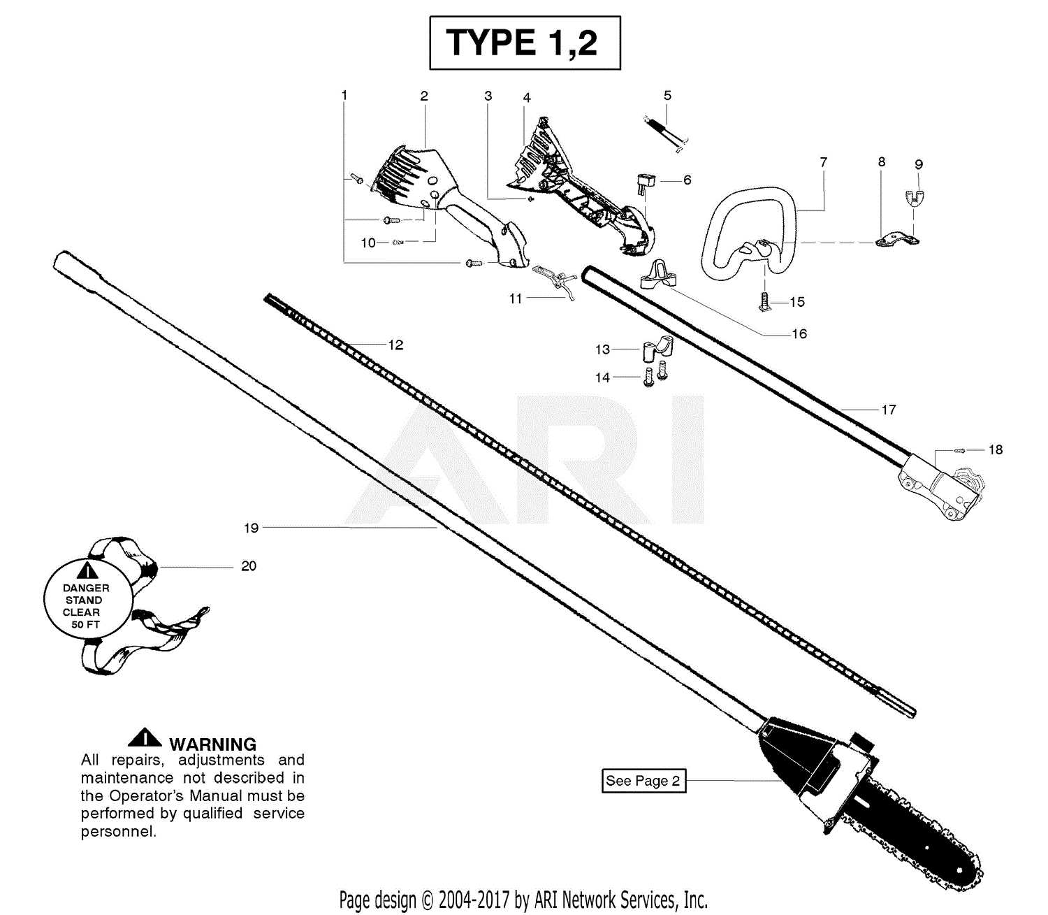 stihl pole saw parts diagram