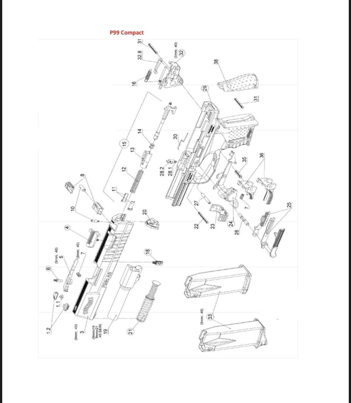 stoeger condor parts diagram