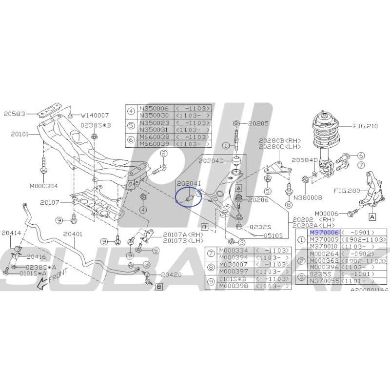 subaru forester parts diagram