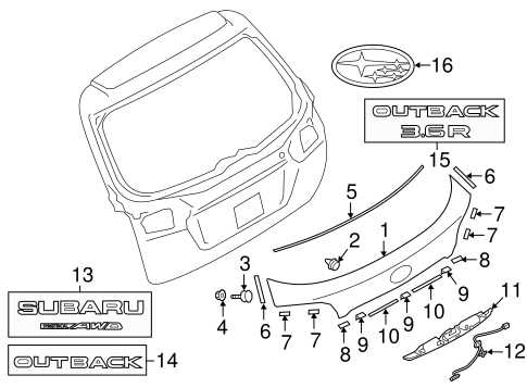 subaru outback body parts diagram
