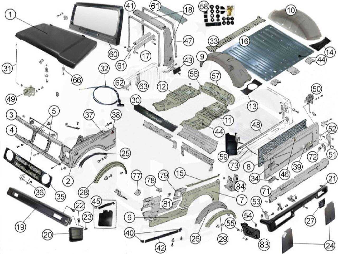 suzuki samurai body parts diagram