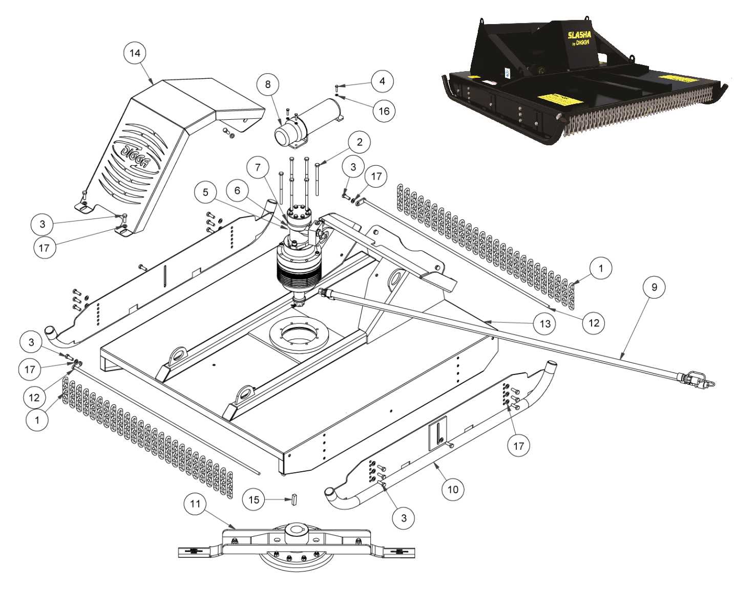 swisher 44rough cut mower parts diagram