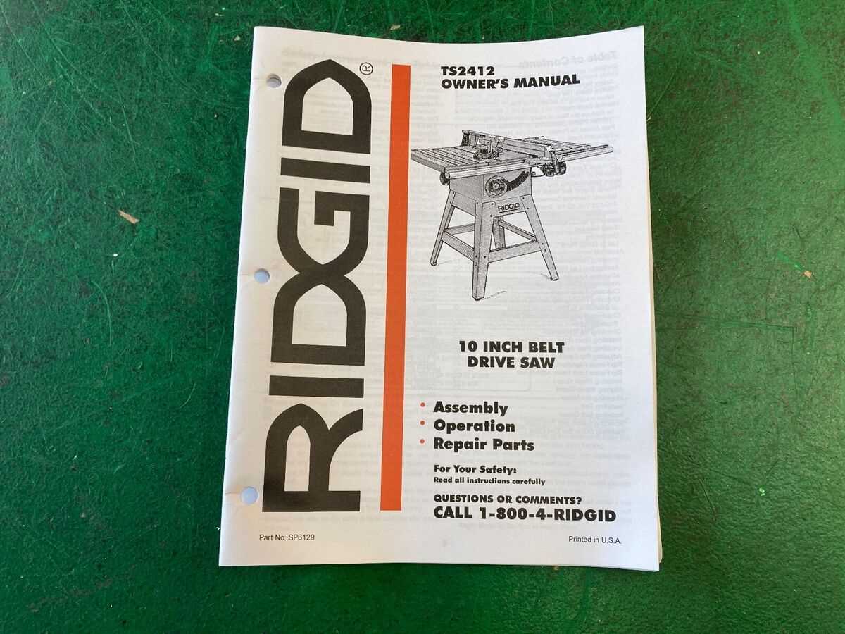 ridgid table saw parts diagram