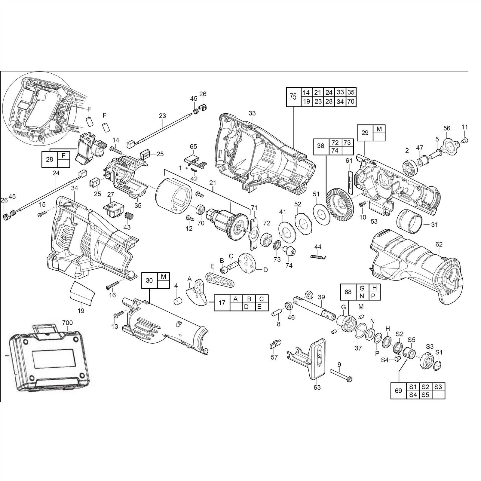 sawzall parts diagram