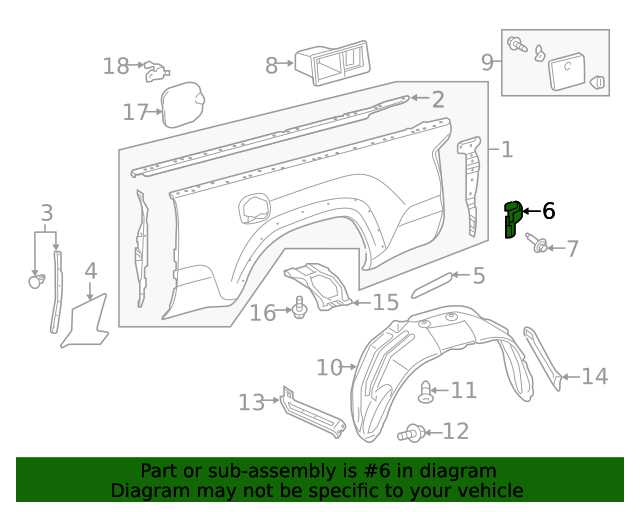 tacoma bed parts diagram