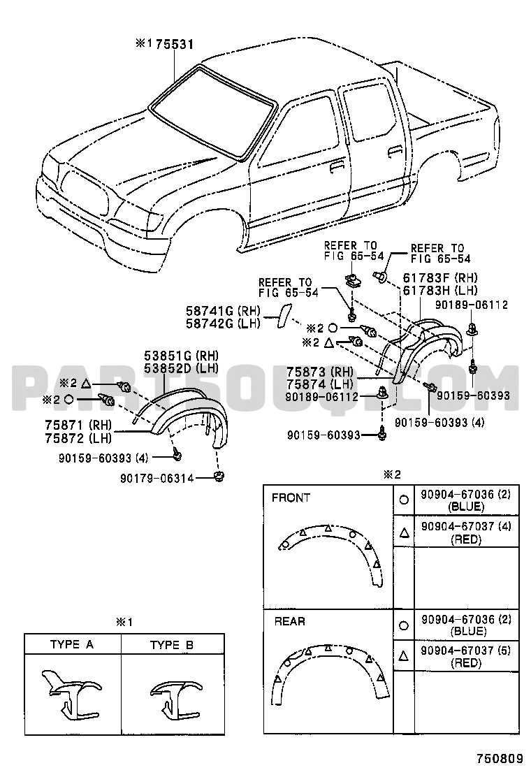 tacoma body parts diagram