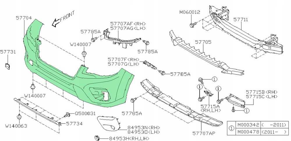 subaru forester body parts diagram