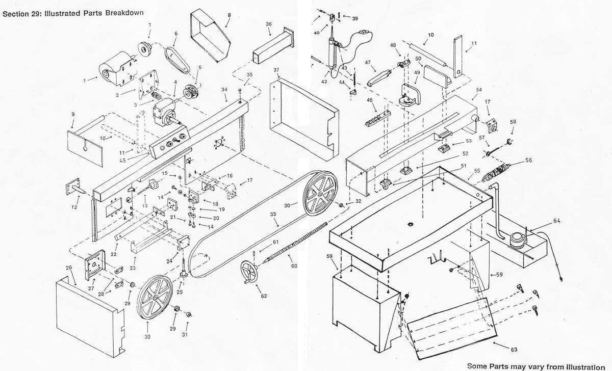 vertical band saw parts diagram