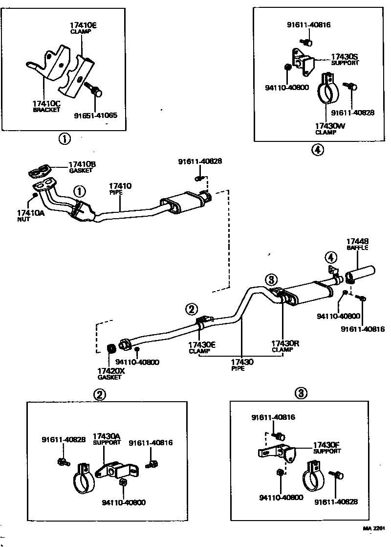 toyota exhaust parts diagram