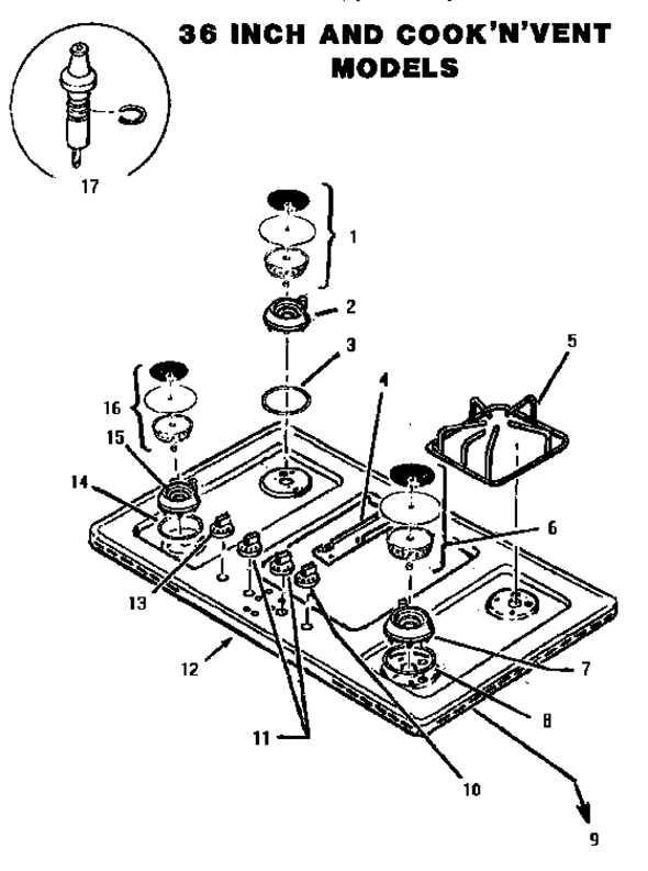 thermador range parts diagram