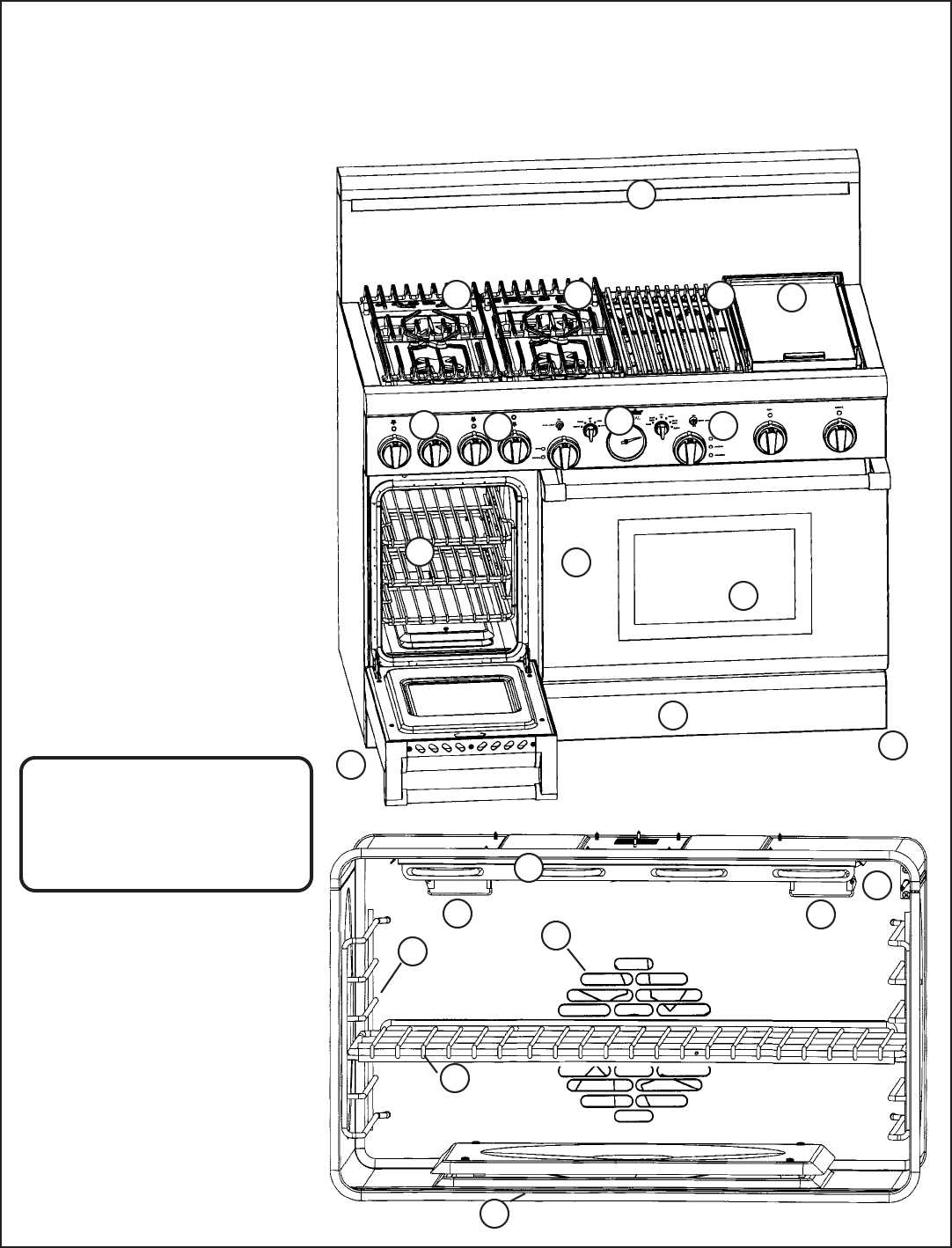 thermador range parts diagram