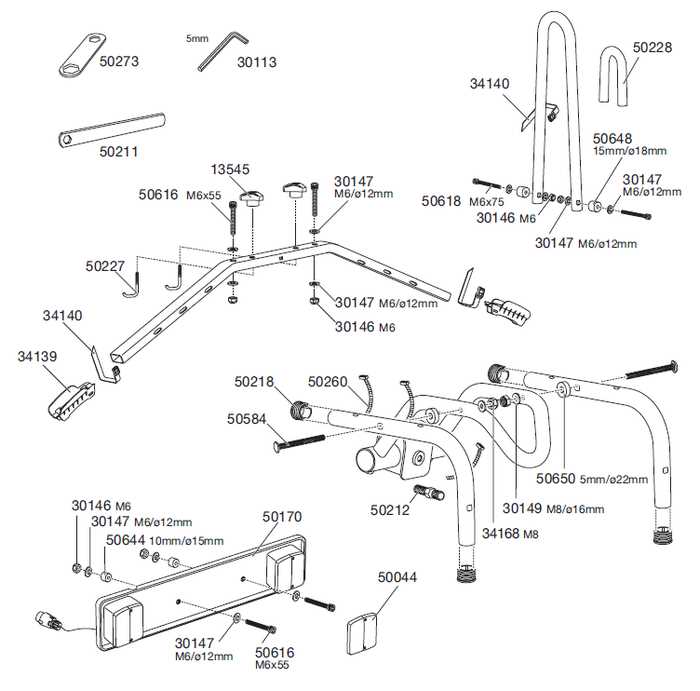 thule bike rack parts diagram