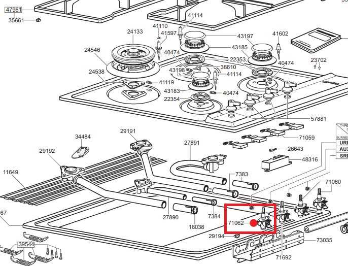 stove top parts diagram