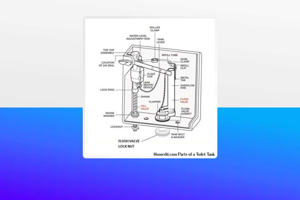 toilet parts diagram in tank